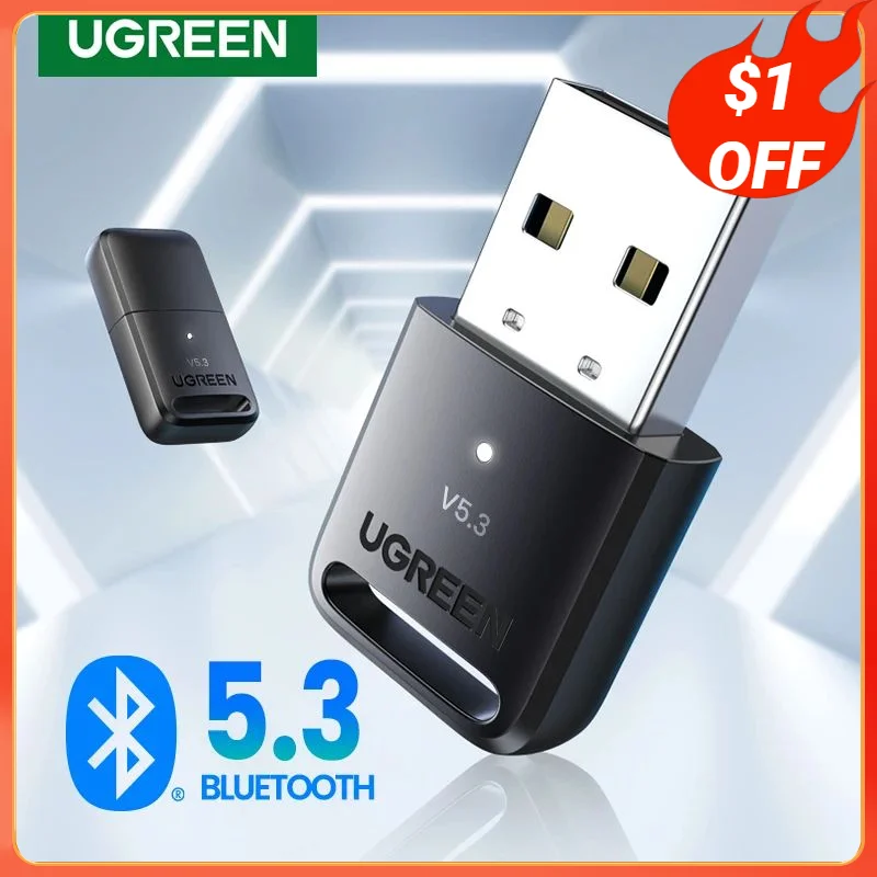 Ugreen Usb Bluetooth 5.3 5.0 Adattatore Dongle Per Altoparlante Pc Mouse Wireless Tastiera Musica Ricevitore Audio Trasmettitore Bluetooth