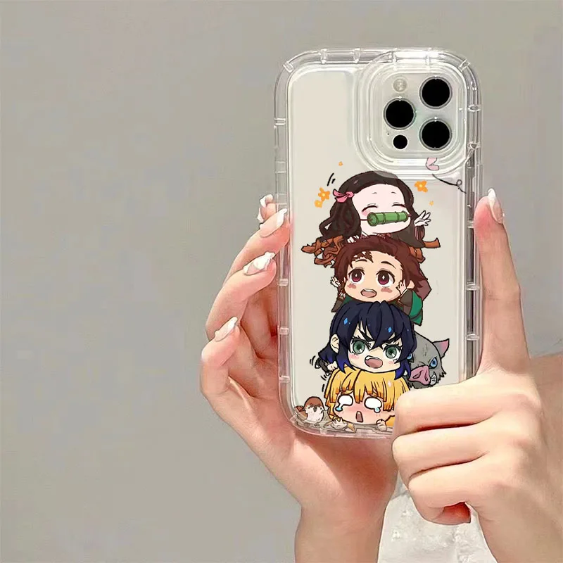 Прозрачный чехол для телефона с аниме Demon Slayer для iPhone 16, 15, 14, 13, 12, 11 Pro Max XS X XR 8 7 Plus SE 2020, противоударная силиконовая задняя крышка (art.: 3920cbb2e765d) - 3920cbb2e765d