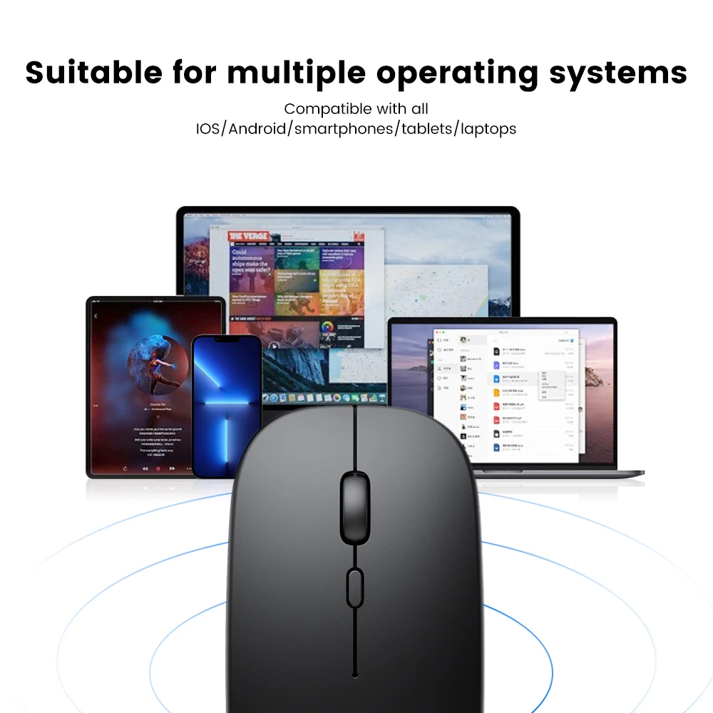 Мышь Компьютерная аккумуляторная беспроводная с поддержкой Bluetooth 2 4 ГГц - купить