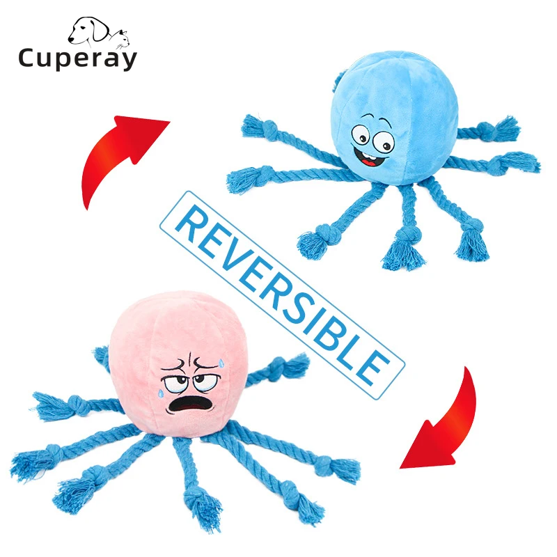

Pet Toy Double Reversal Octopus Dogs Sound Toy Animal Shape Cute Plush Puppy Cleaning Teeth Supplies for Small Meduim Big Pet