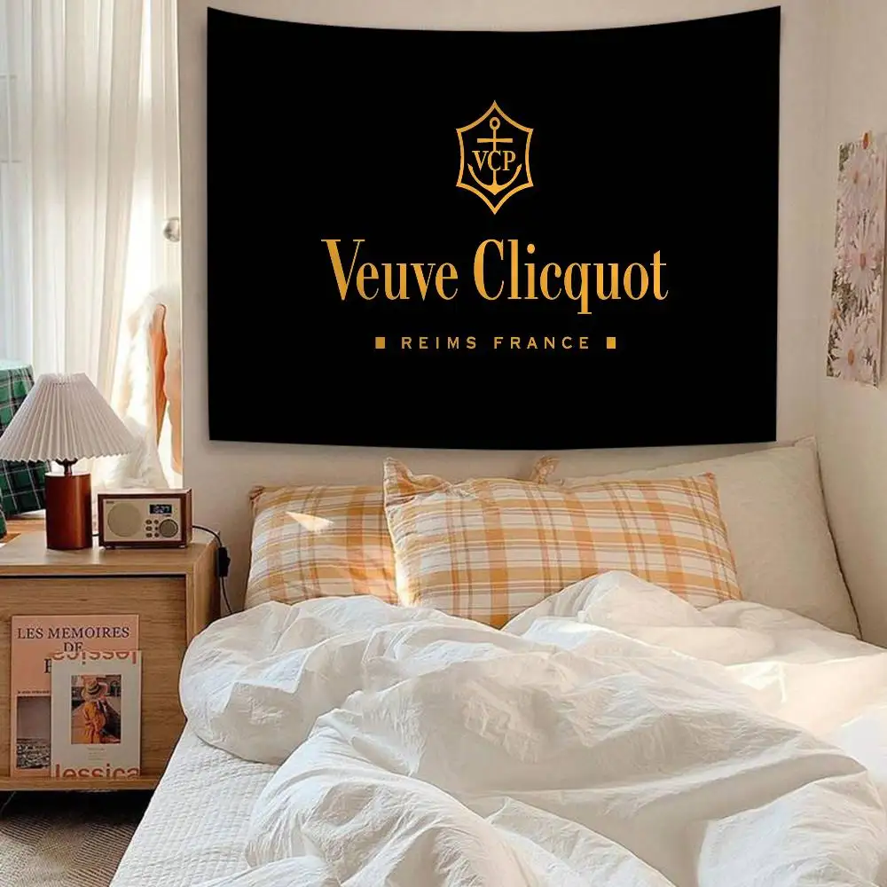 Фото V-Veuve C-Clicquot Настенный гобелен с мультяшным рисунком, научно-фантастический дизайн, декор для дома и комнаты №3