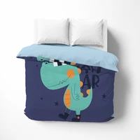 Cartoon Linens Duvet cover Quilt/Blanket/Comfortable Case lovely Dinosaur Bedding 135x200 bedrooms  for kids baby child Blue