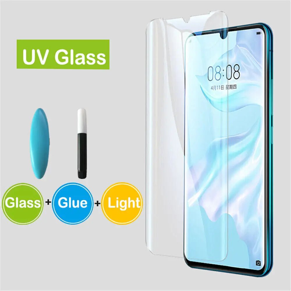 

For Samsung Galaxy S23 Ultra S22 S21 S8 S9 Note 8 9 10 Plus Tempered Glass UV Liquid Glue Full Coverage Screen Protector 9H Film