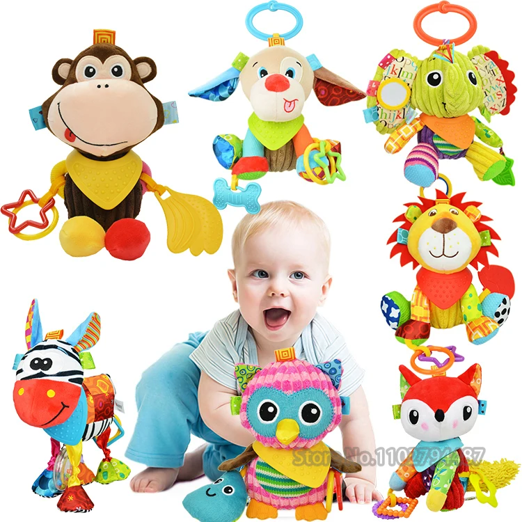 

Newborn Plush Doll No Attribute Toys Bed Hanging Soft Teether Cartoon Animal Training Baby Toy Education Soft 0-12 Months