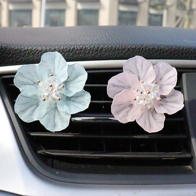 

Car Air Conditioner Vent Camellia Flower Car Air Outlet Perfume Car Clip Air Conditioner Fashion Resin Flower Decoration