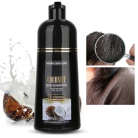 sevich 500ml coconut ginger shampoo fast black hair dye coloring nourishing shampoo hair care tool hair darkening shampoo bar