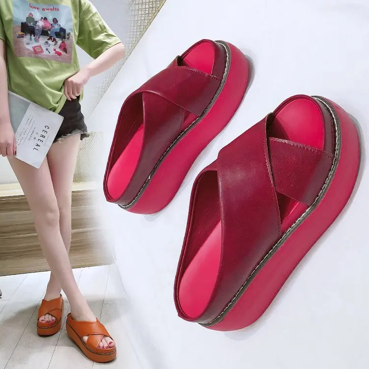 

Women's Platform Casual Slippers Open Tenen Slipper Outdoor Strand Rubber Zomer Schoenen Flip Flop Water Sandalen