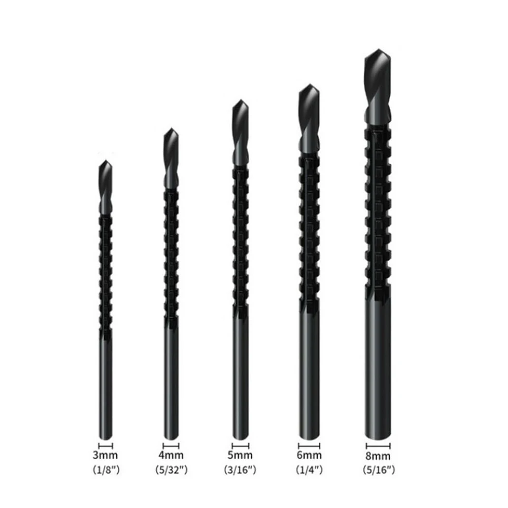 

5PCS HSS Spiral Drill Bits 3-8mm Serrated Grooving Hole Cutting Tap Wood Metal