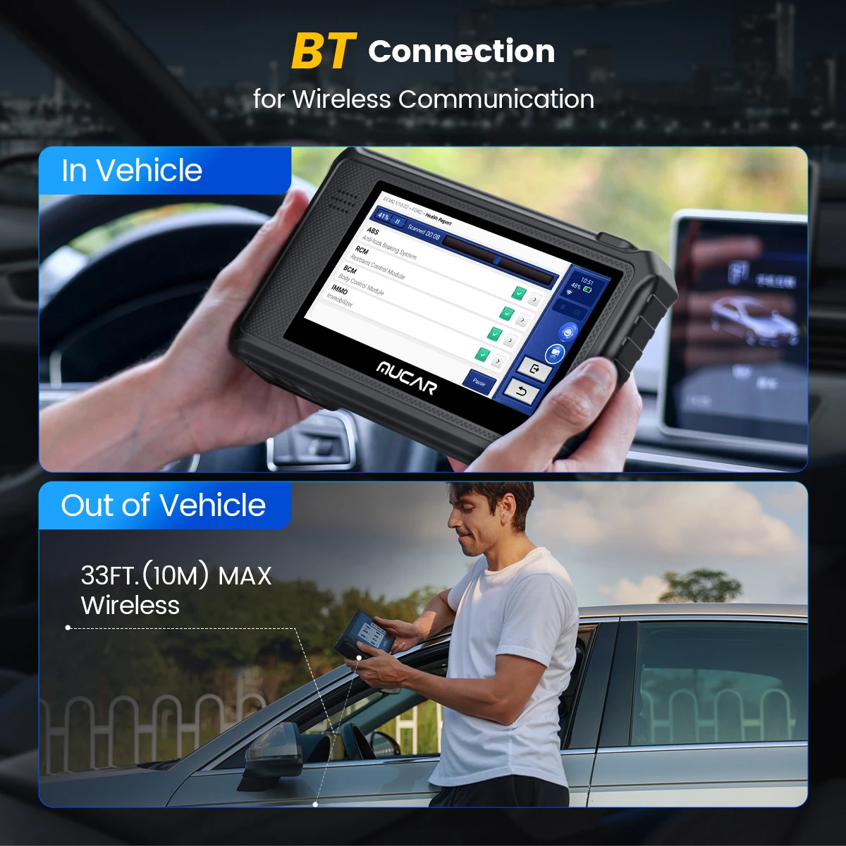 Фото Бесплатное пожизненное обновление сканера MUCAR VO6 OBD2, все системы, диагностика 28, сброс автоматического VIN EPB/BMS/SAS/ABS Sevice для всех автомобилей №2