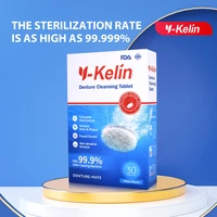 y kelin denture cleansing tablet 32 tabs cleanser pills whitening remove plaque antibacteria