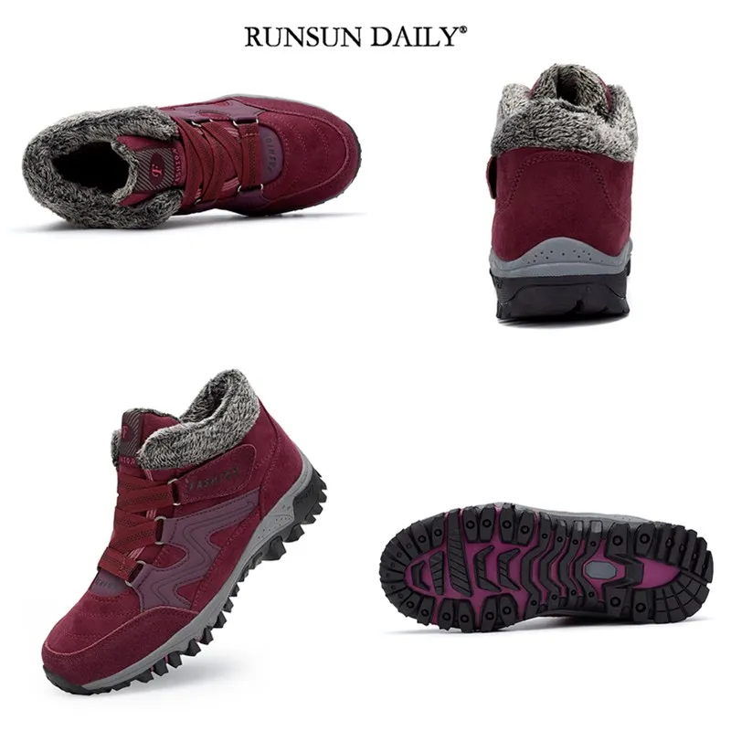 Women Winter Sneakers Outdoor Hiking Shoes Comfortable Breathable Snow Boots Plus Velvet Warm Walking Footwears Botas De Neve