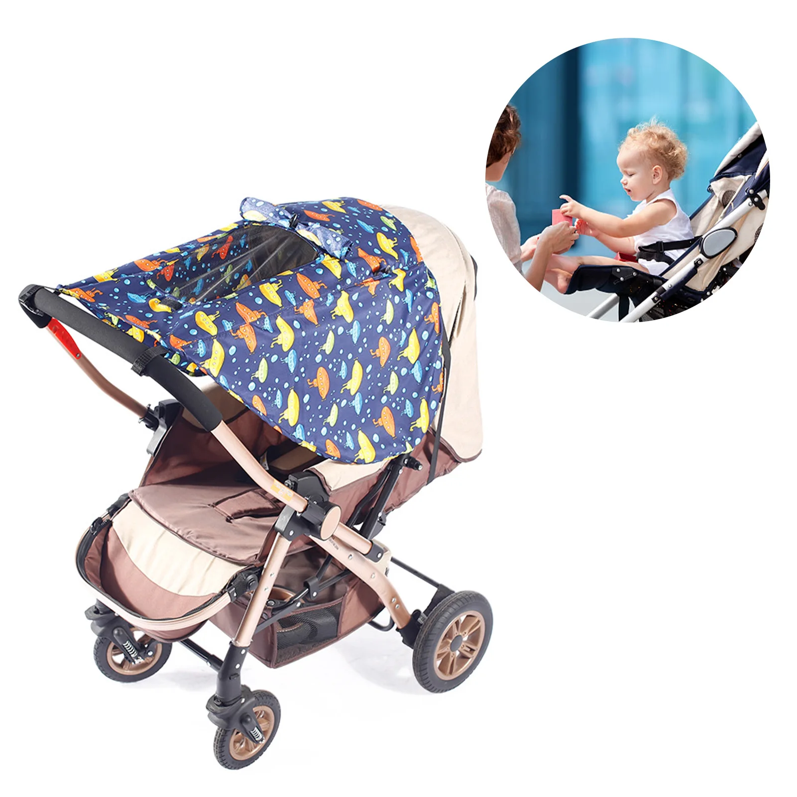 

Baby Stroller Two-Way Awning Stroller Sunshade Rain Canopy Cover Durable Stroller Accessories Awning Wear-Resistant Sun