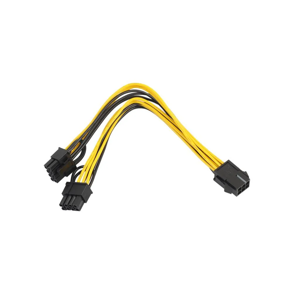 

2xpci-e 6-pin To 2x 6+2-pin (6-pin/8-pin) Power Splitter Cable Pcie Pci Express Cable de extensión de la tarjeta gráfica