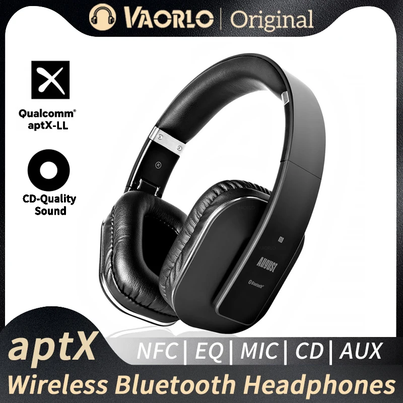 

aptX Wireless Headphones Low Latency Heavy Bass HiFi Music CD Quality Sound NFC Bluetooth aptX-LL Headsets With Mic EQ For TV PC