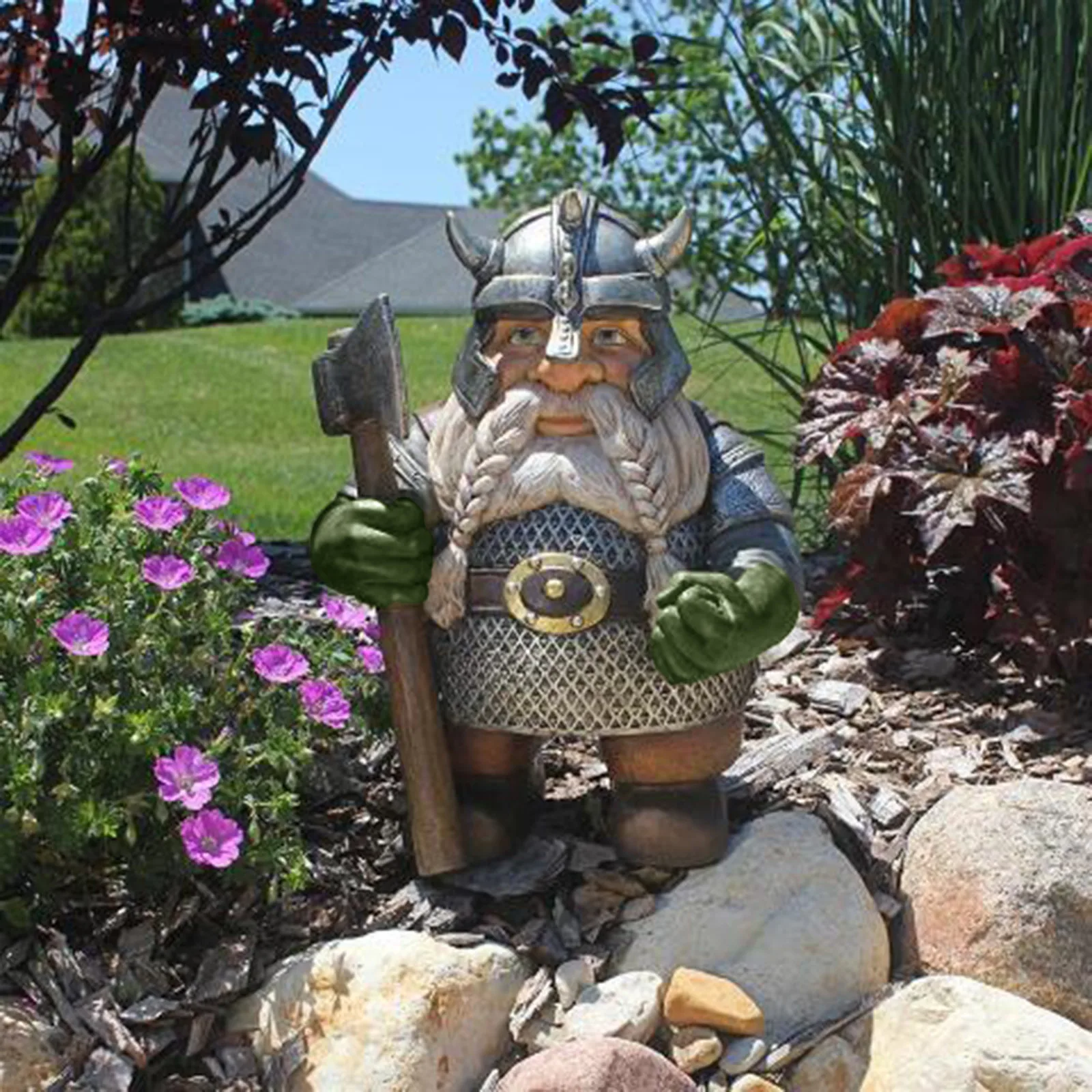 

Nordic Viking Victors Norse Statue Dwarf Gnome Cartoon Character Sculpture Resin Figurines Lawn Yard Garden Decoration