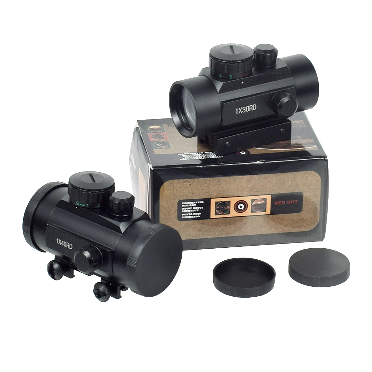 

Tactical 1X40 1x40RD Reflex Sight Rifle Red Green Dot Scope Optics Riflescope Airsoft 20mm Pictinny Rail Hunting with Lens Cover