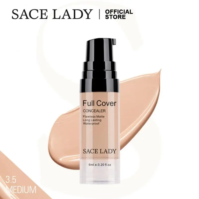 

SACE LADY Concealer With Free Bmakeup Brush Smooth Non-Sticking Powder Natual Concealer Cream Modifies Skin Tone 6ml Comestics