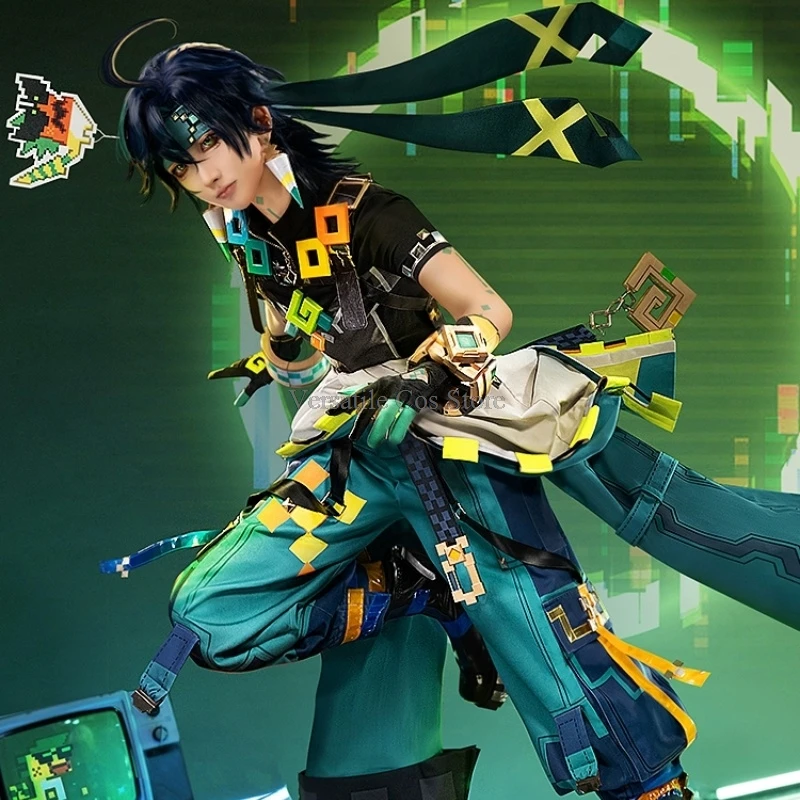 Кинич Косплей Костюм Genshin Impact Парик Обувь для волос Turnfire Hunt Униформа Хэллоуин