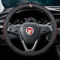 new car leather steering wheel cover breathable for for fiat 500 500x 500l panda tipo 124 spider qubo doblo car accessories