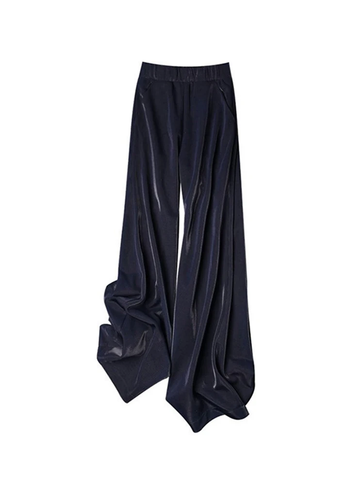 

Осенние Женские французские винтажные бархатные брюки, мешковатые длинные брюки с эластичным поясом, в стиле ретро, для офиса и улицы, Новинка