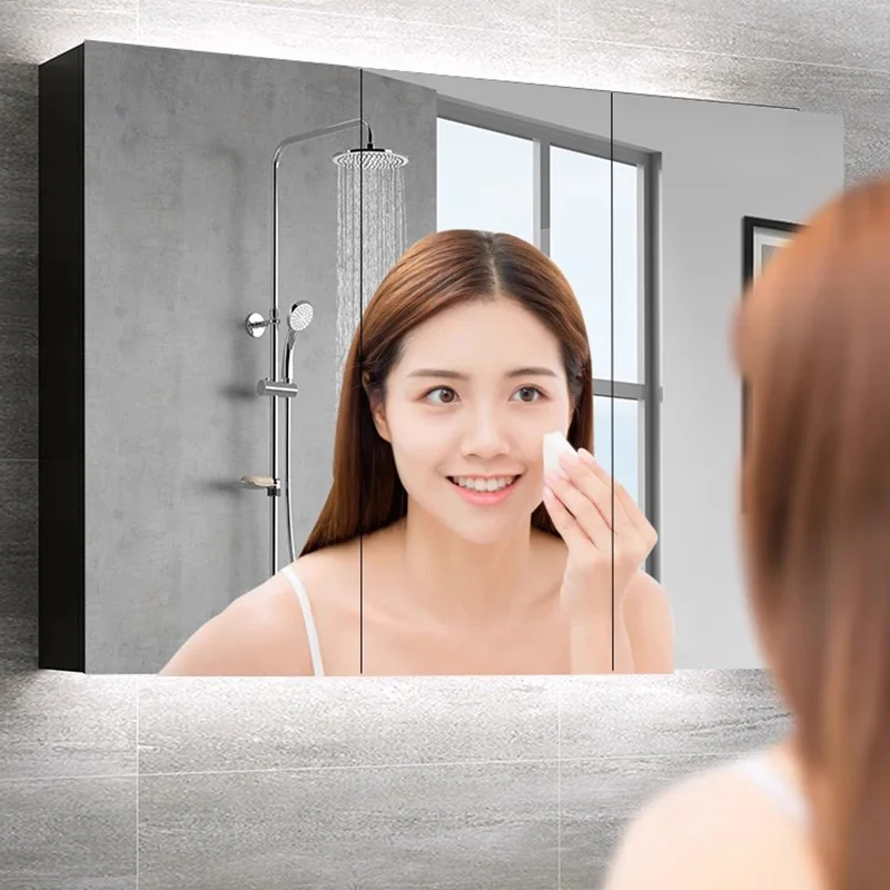 Ящик для инструментов зеркала ванны настенный шкаф туалет умные белые узкие