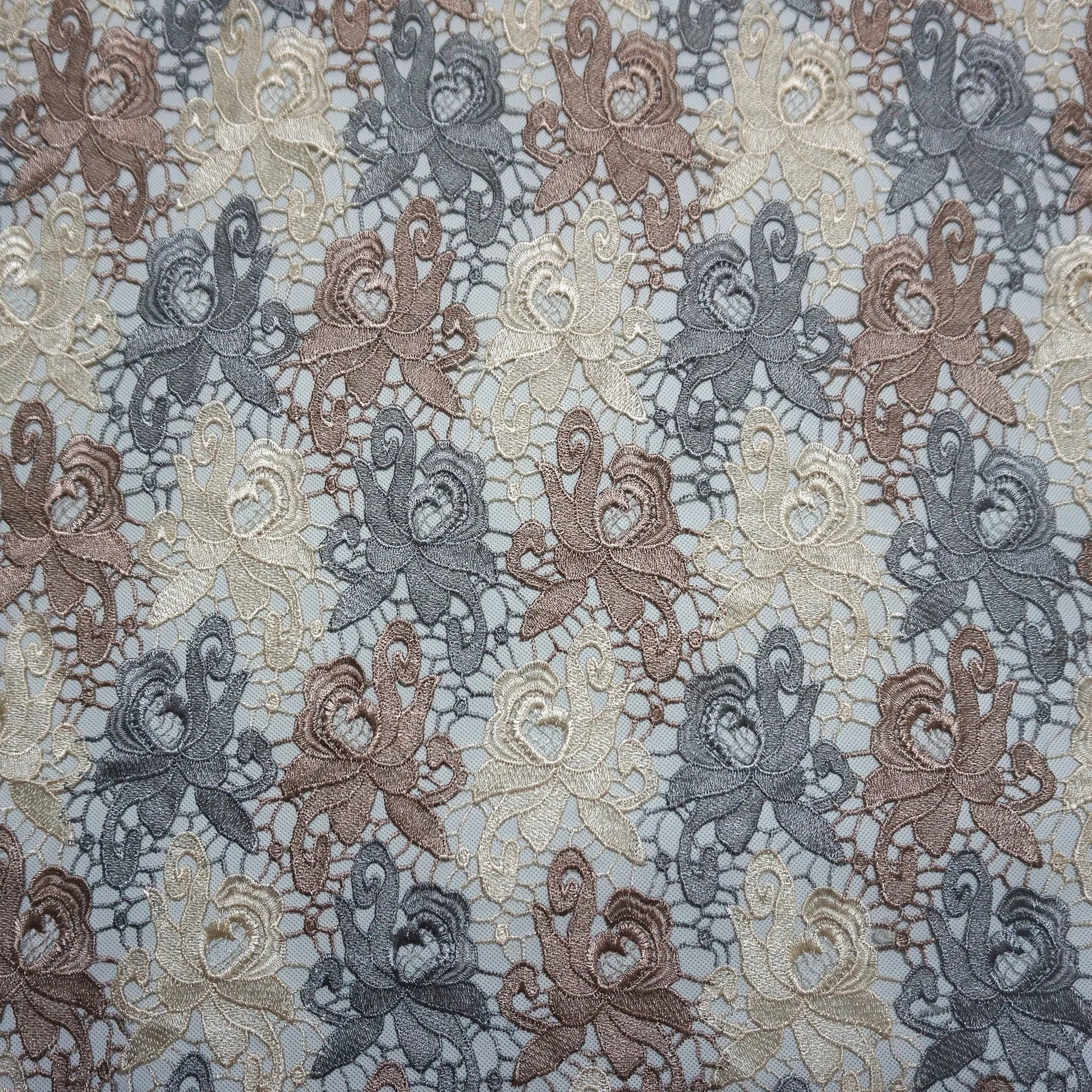 

2023 Newest Hollow Cotton Lace Fabric Three Color Floral Pattern Lace Fabric