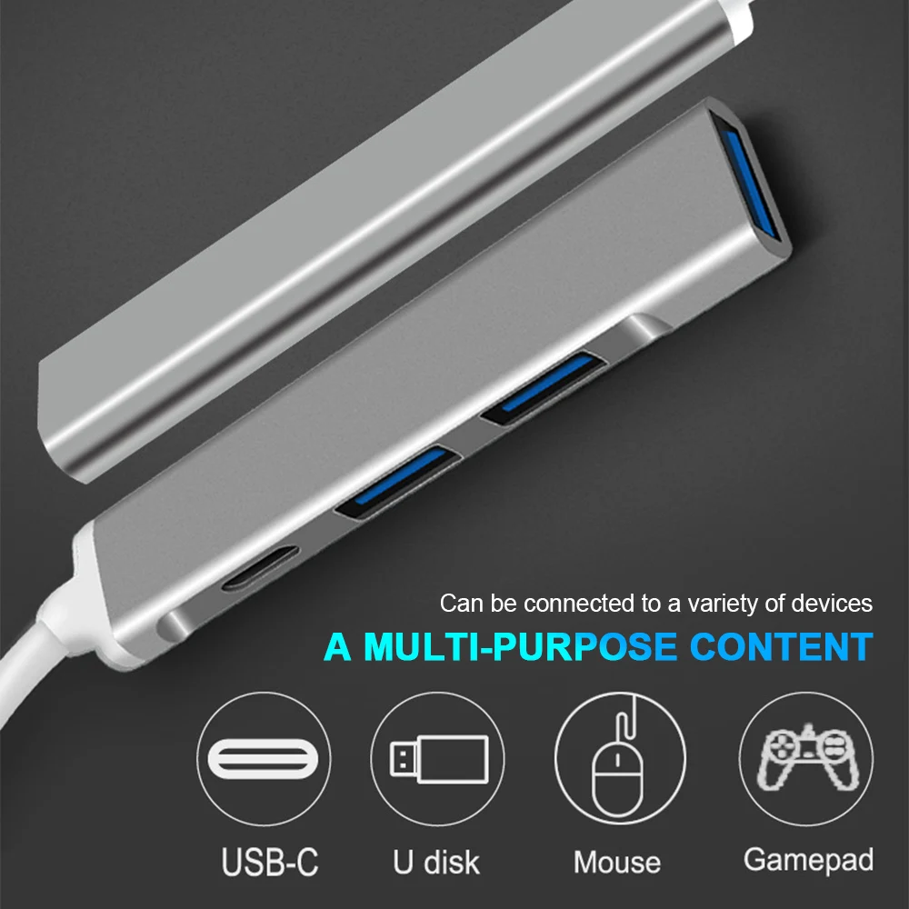 4 порта USB 3 0 HUB адаптер для Macbook Air Pro M1 Тип C Multi Splitter OTG Lenovo Xiaomi компьютерные