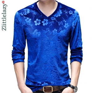 2022 брендовая Повседневная футболка с длинным рукавом, уличная приталенная Мужская футболка, модная Яркая футболка с цветами, Мужская футболка из Джерси