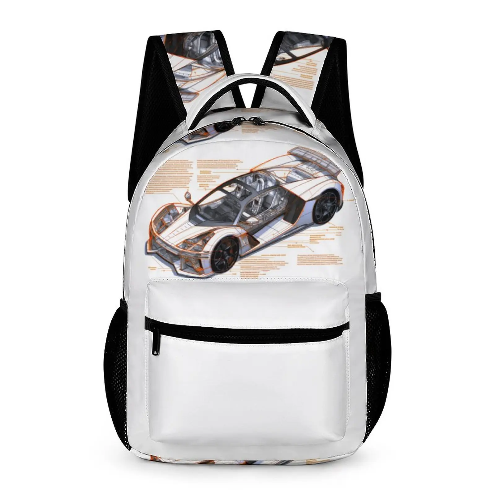 

Fantastic Sports Car Backpack Drawings Sketch Style Student Polyester Trekking Backpacks Durable Style School Bags Rucksack