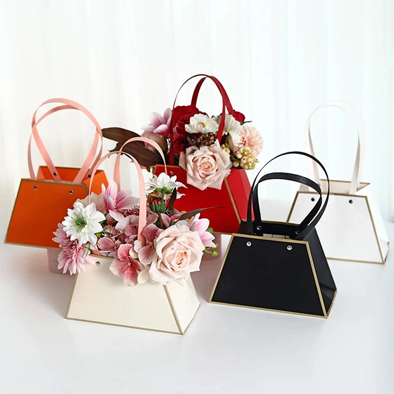 

Портативная коробка для цветов, упаковка розы, упаковочный бумажный пакет, Подарочная коробка, цветочный магазин, подарки на свадьбу, День С...