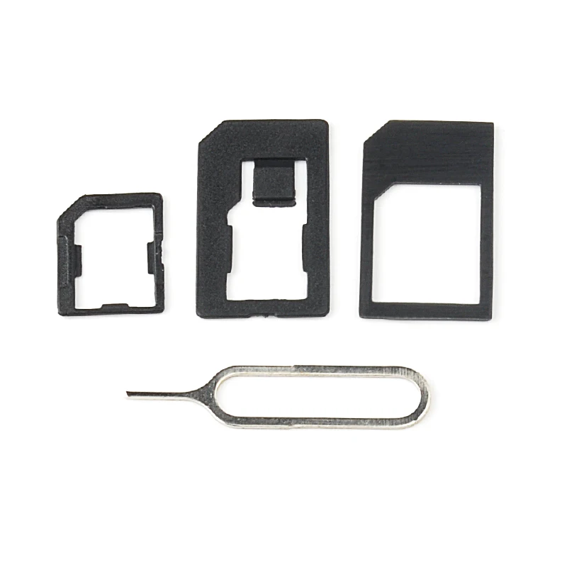 

4pcs/set Mobile Phone Micro Black With Card Pin Transformation Repair DIY SIM Adapter Durable Practical Accessories For 5 4 4S