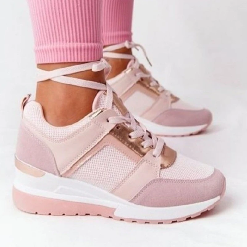 

New Women Casual Shoes Brand Design Height Increasing Sport Wedge Shoes Air Cushion Comfortable Sneakers Summer New Female 2022