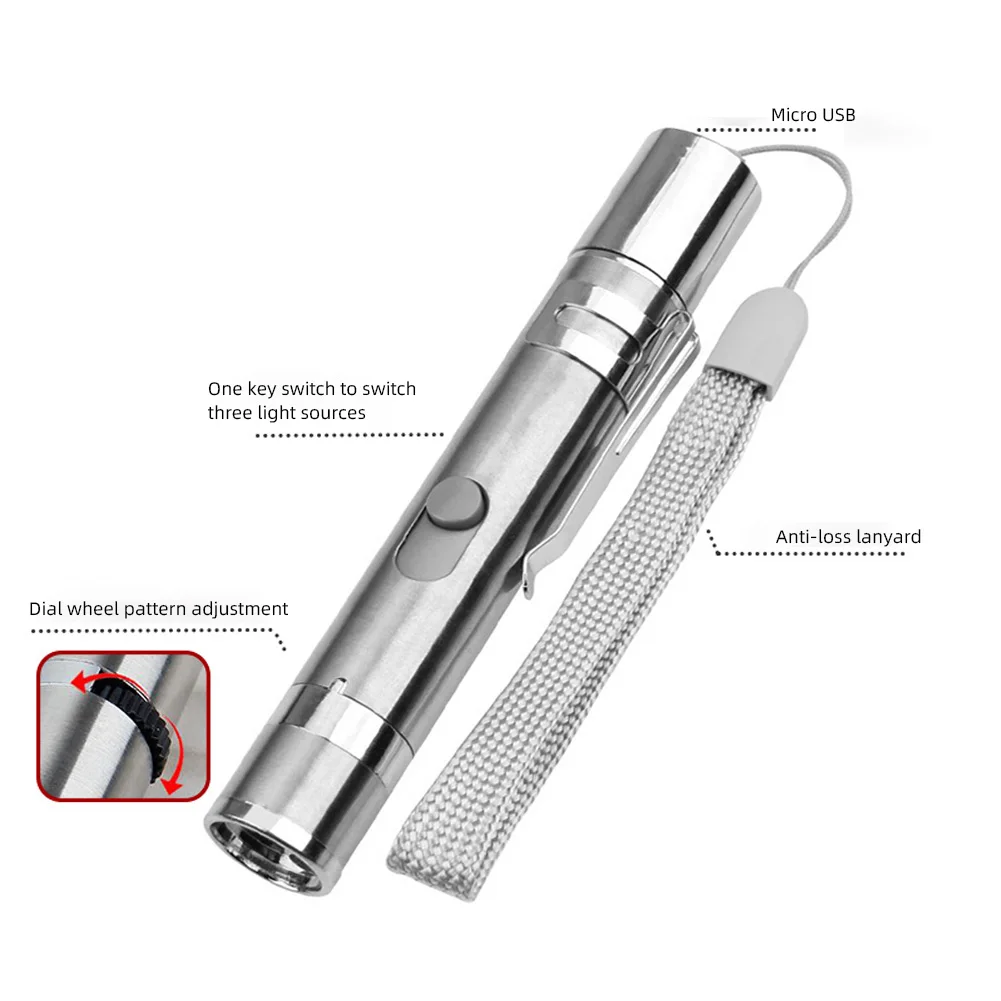 Перезаряжаемый лазерный светильник с красной точкой для кошек