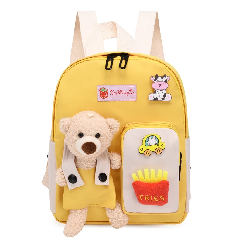 Fashion Children School Bags 3D Cartoon Print Plush Kids Backpack Kindergarten Boys and Girls School Bags Mini Backpack Book Bag
