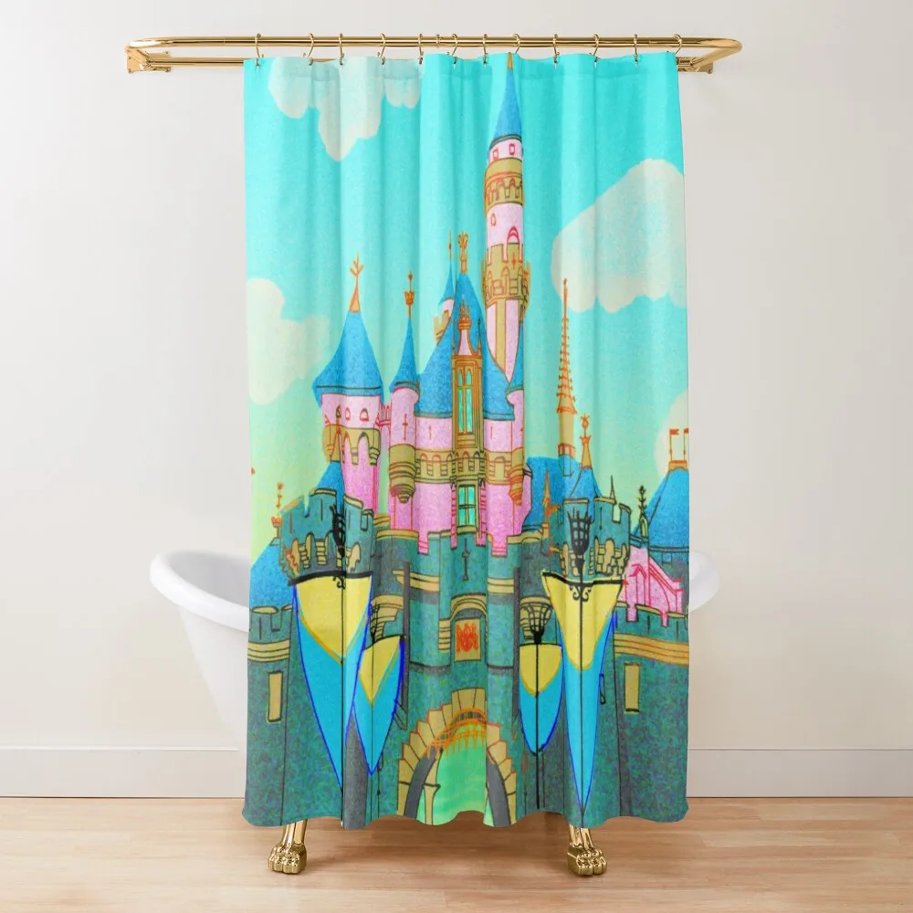 

Castle Ready-Made Shower Cabin Panel Japanese Curtain Room Funny Shower Curtains