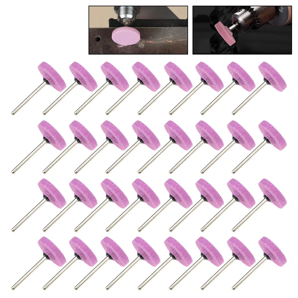 50Pcs 3mm Shank Ceramic Grinding Head T-shaped Mounted Buffi