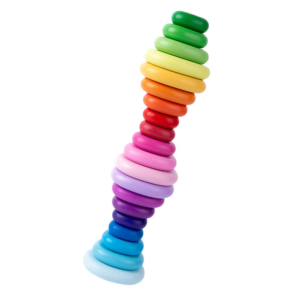 

20Pcs Wooden Stone Stacking Toys Educational Toys Children Blocks Game Toys
