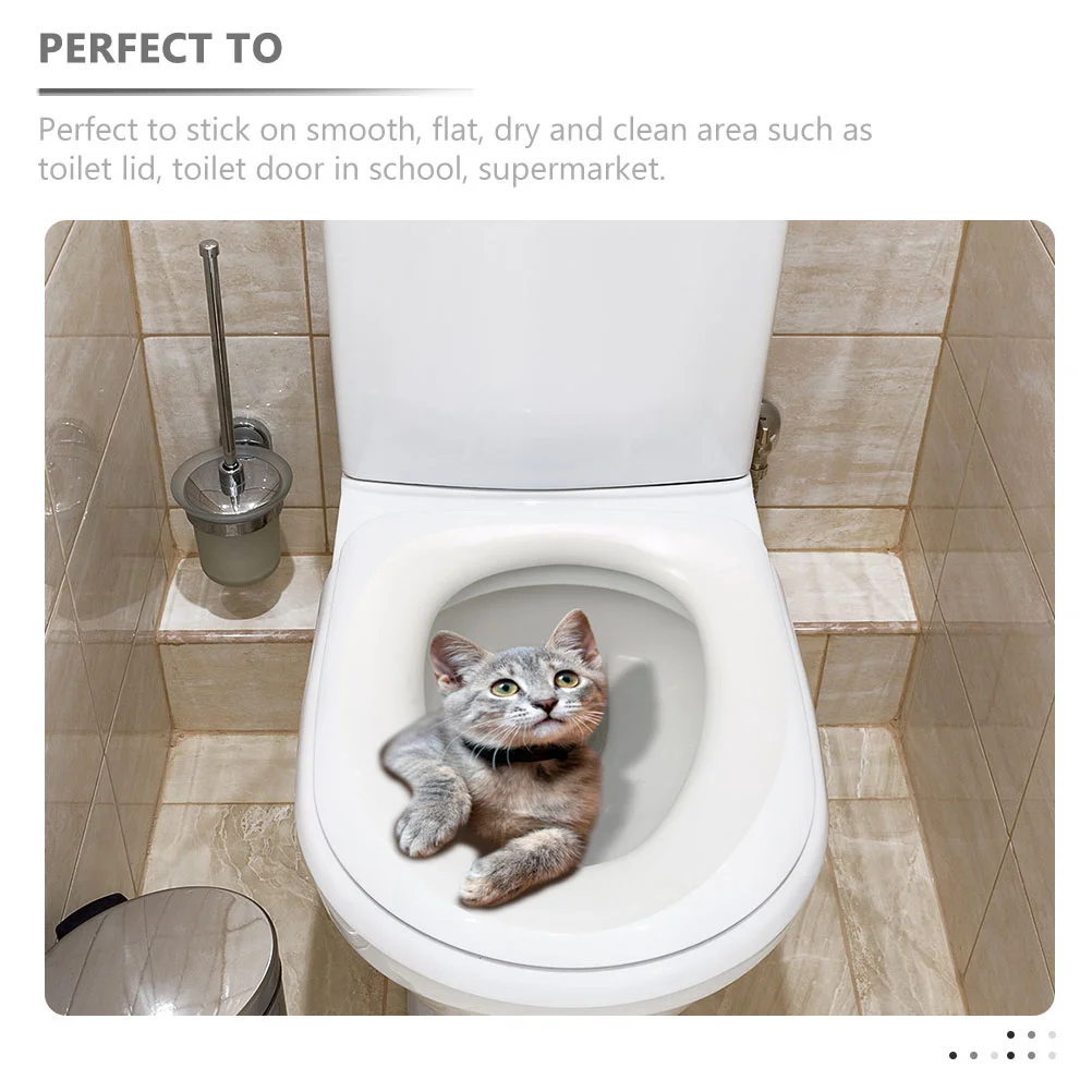 3D наклейка для ванной комнаты милый кот на сиденье унитаза настенные сиденья с