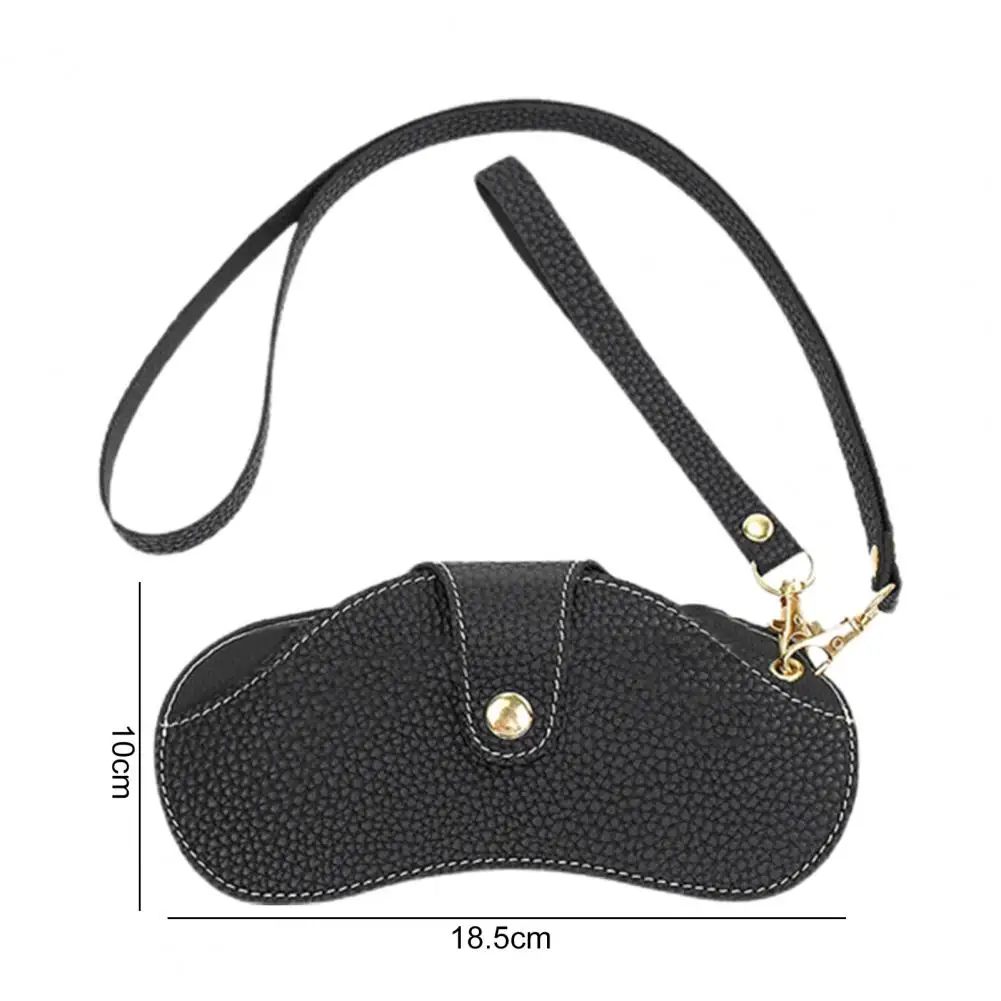 

Glasses Case Fashionable Soft Faux Leather Sunglasses Case Stylish Eyeglass Organizer with Wrist Strap for Outdoor Travel