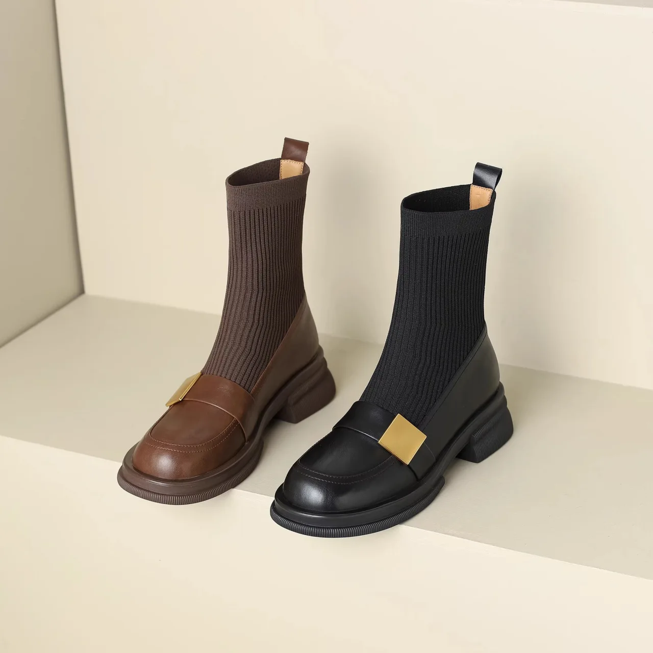 Rock Shoes Женские сапоги Лолита Сапоги с круглым носком - роскошные дизайнерские