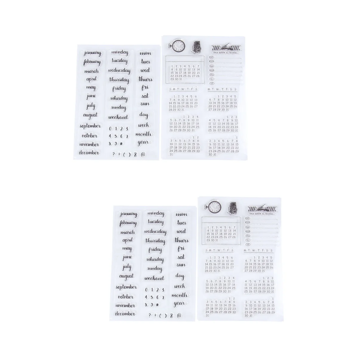 

Calendar Transparent Rubber Stamp Scrapbooking Daily Sheets Mixed Week Month Year Planer Clear Planner Template