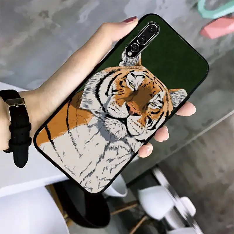 Чехол для телефона с изображением свирепного Тигра Huawei G7 G8 P7 P8 P9 P10 P20 P30 Lite Mini Pro P