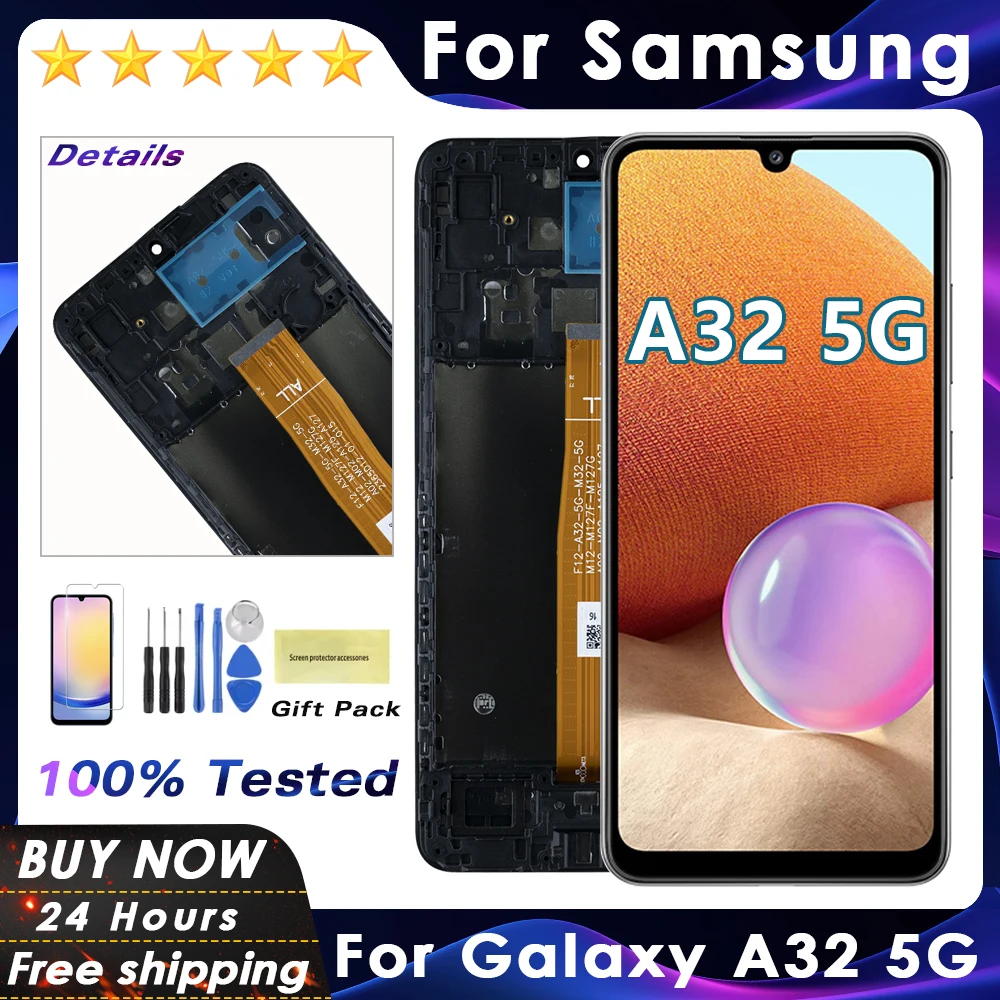 ЖК-экран для Samsung Galaxy A32 5G A326 SM-A326B Замена сенсорного ЖК-дисплея A326U A326W SCG08