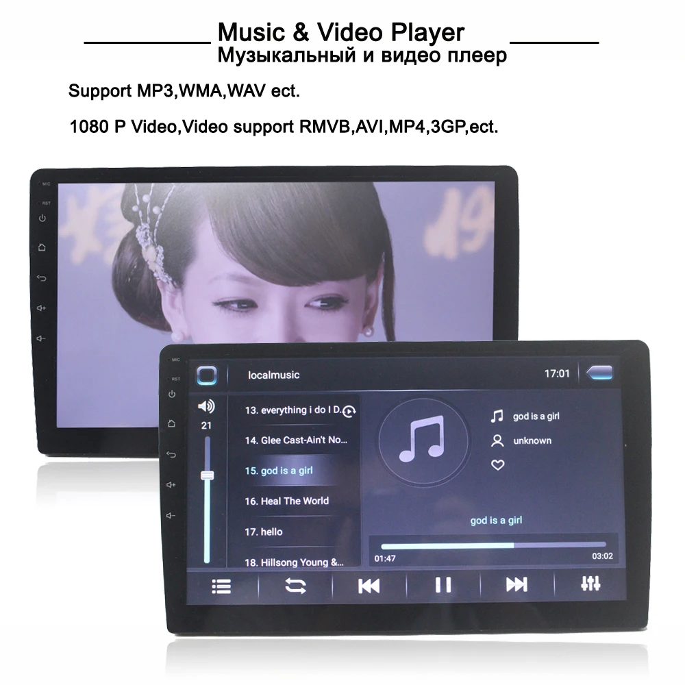 $134.69 1Din Android Car Multimedia Player WiFi/4G 10inch Rotatable Touch Screen Car Auto Radio Real 2+32GB Universal Car MP5 Player