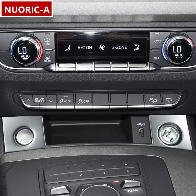 

Автомобильная консоль из нержавеющей стали, рамка прикуривателя, декоративная накладка для Audi Q5 FY 2018-22 LHD, аксессуары для интерьера