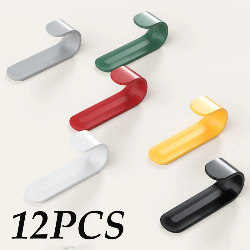 

12PCS Wall Organizer Hook Multi-purpose Clothes Bag Hanger Hooks Punch Free Wall Hanging Holder Adhesive Bathroom Kitchen Rack