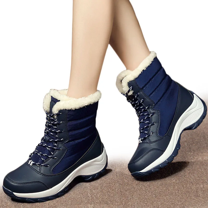 Platform Boots Ladies Casual Snow Boot High Quality Non-Slip Warm Plush Sports Hiking Shoes Thick Sole Ankle Boots Zapatos Mujer
