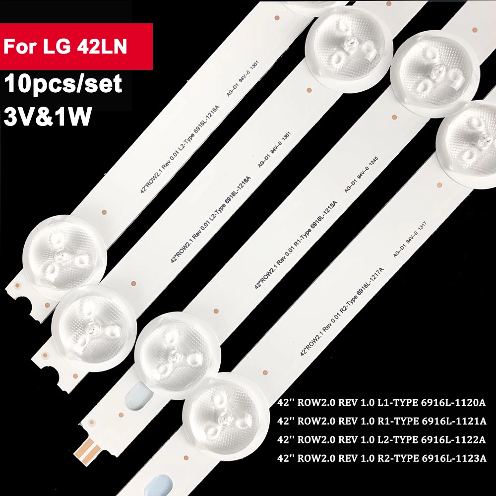 

10Pcs/set 42LN LED Backlight Strip for LG 5led 42LA6130 42LA6134 42LN570V 42LN5757 42LN5758 42LN575R 42LA615V 42LA615V 42LA6200