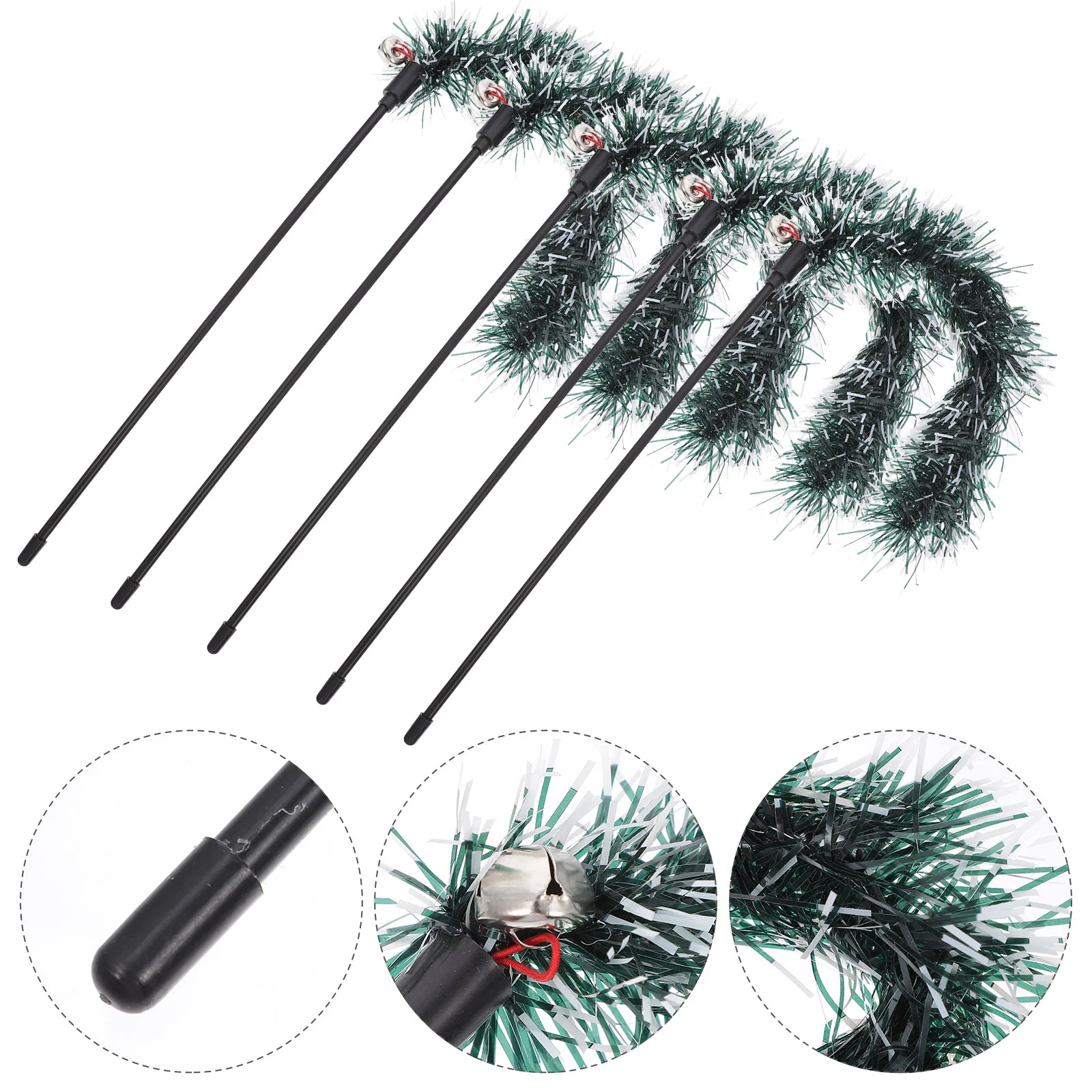 

Cat Toys Christmas Toy Wand Teaser Kitten Interactivepet Teasing Stick Training Bells Exerciser Catcher Stocking Gifts