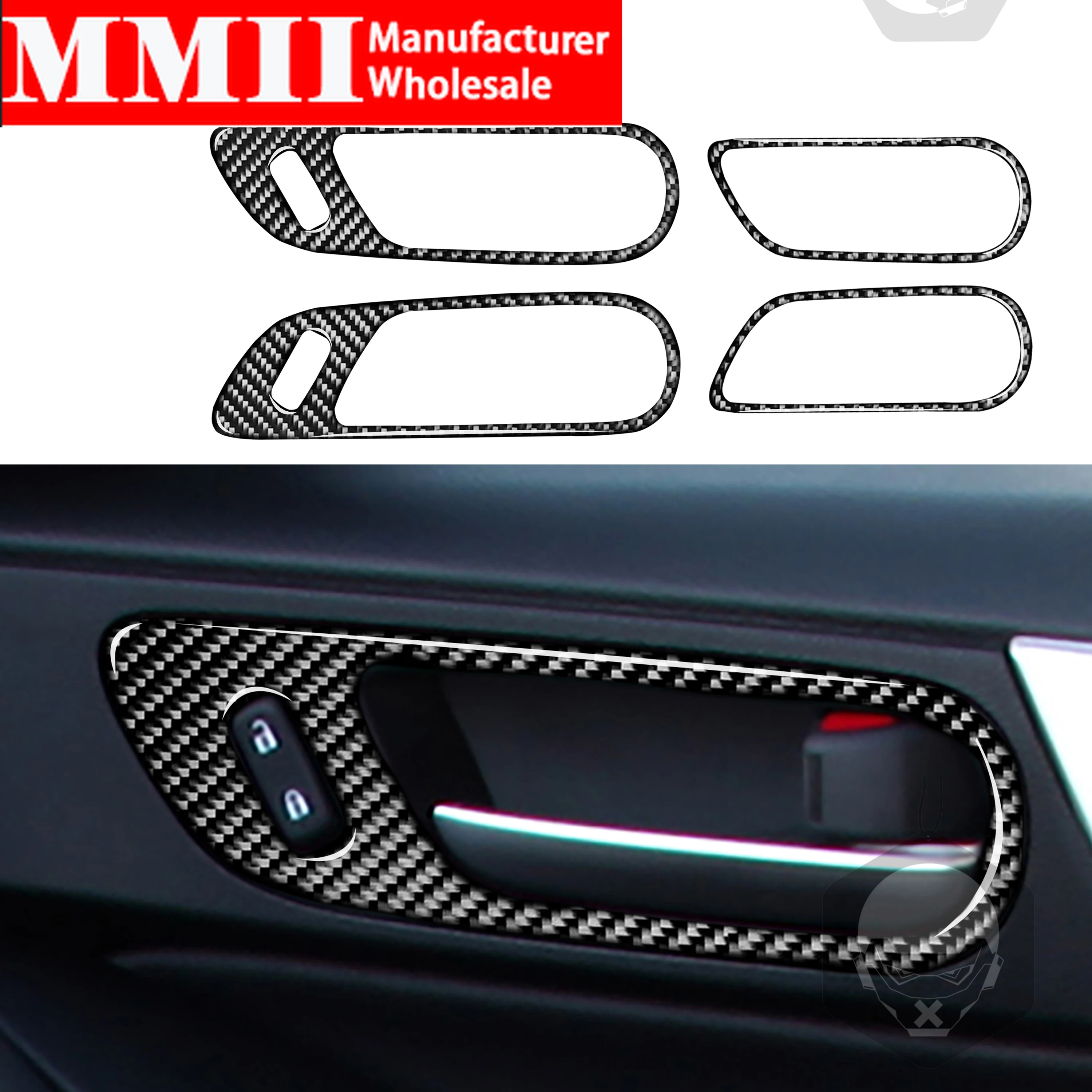 Carbon Fiber For Mazda 3 Axela 2010 2011 2012 2013 Decal Sticker Car Door Handle Cover Trim Accessories LHD RHD Interior Woman